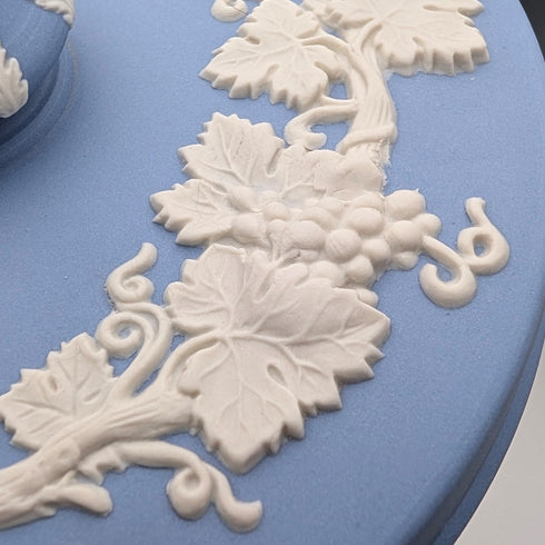 復古英國 Wedgwood Jasperware 淡藍色圓形糖果盒